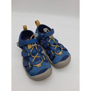 KEEN Shoes Boys Size 12 Blue Yellow  Adjustable Washable Closed Toe Sandals